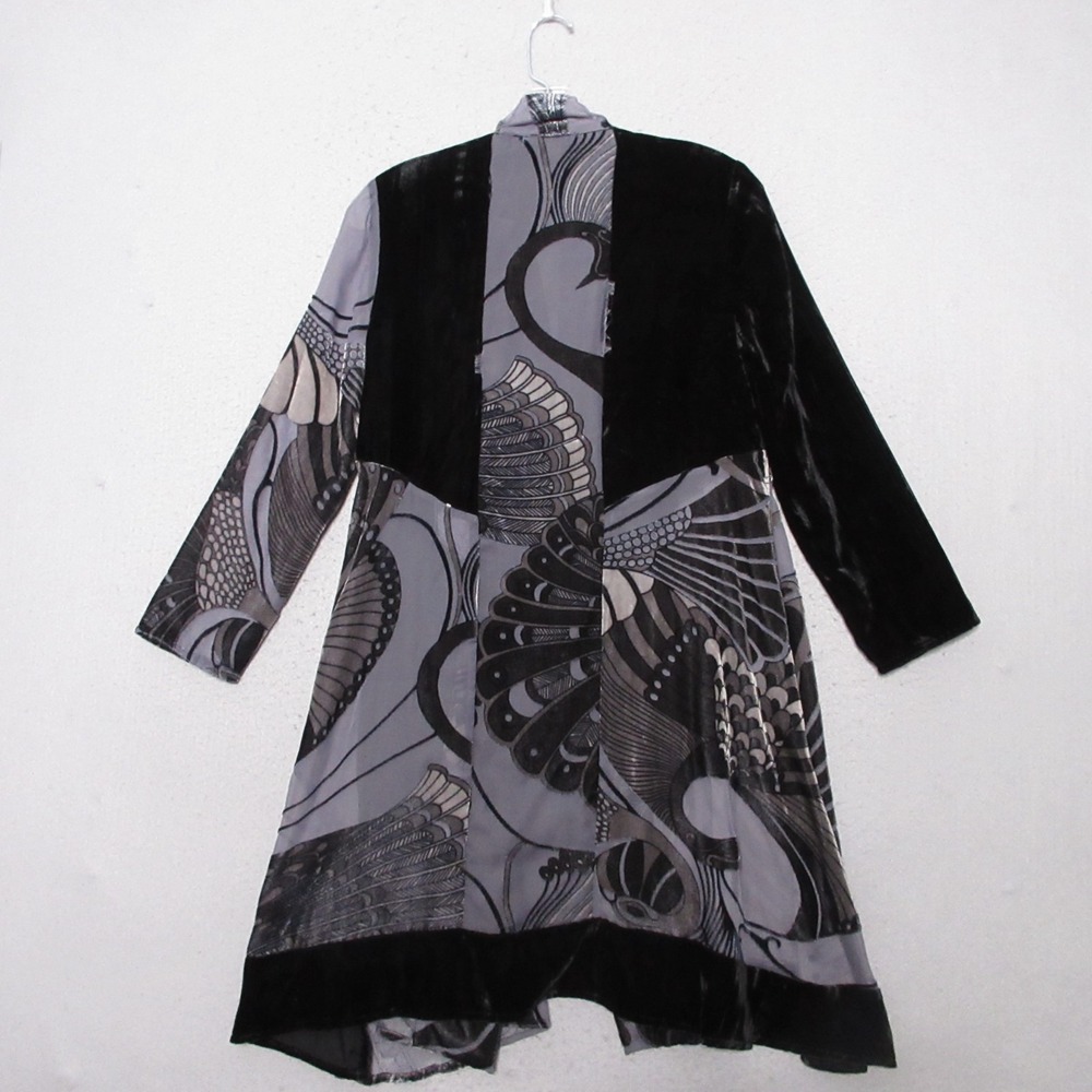 Chicos Travelers Collections Kimono 0 or‎ Small Velvet Burnout Peacock Luxe NWT